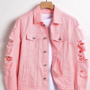 Pink Mens Denim Jacket